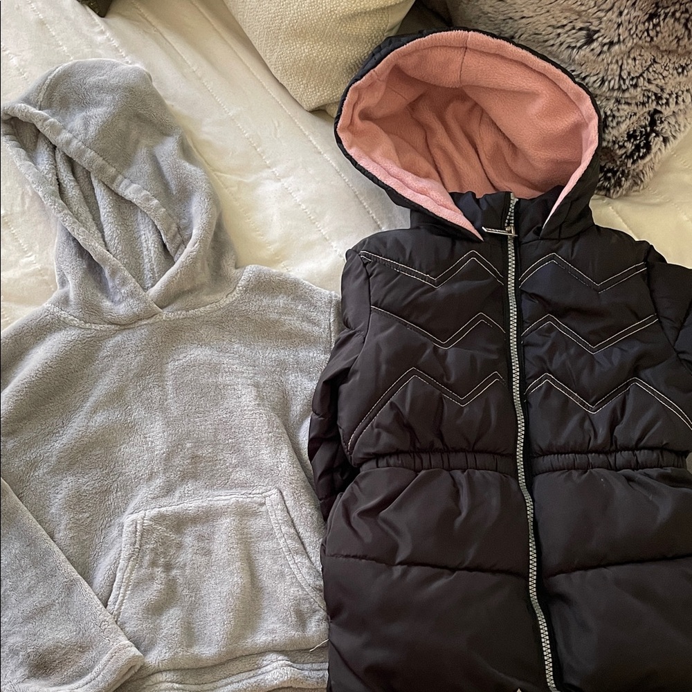4t puff jacket and sweatshirt set